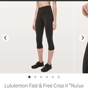 Lululemon Fast & Free Crop II *Nulux 19"